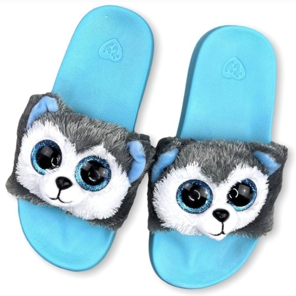 TY Beanie Boo Slush the Husky Pool Slides size 11-13 - Picture 3 of 13